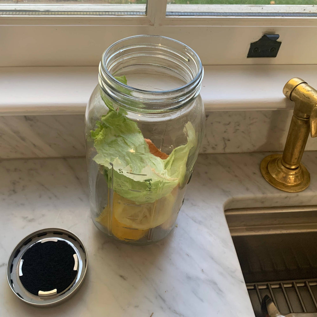 Jarware Compost Lid for Wide Mouth Mason Jar