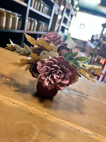 Mauve, Brown, & White Sola Wood Floral Arrangement