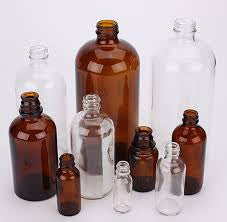 Glass bottles, jugs and jars.