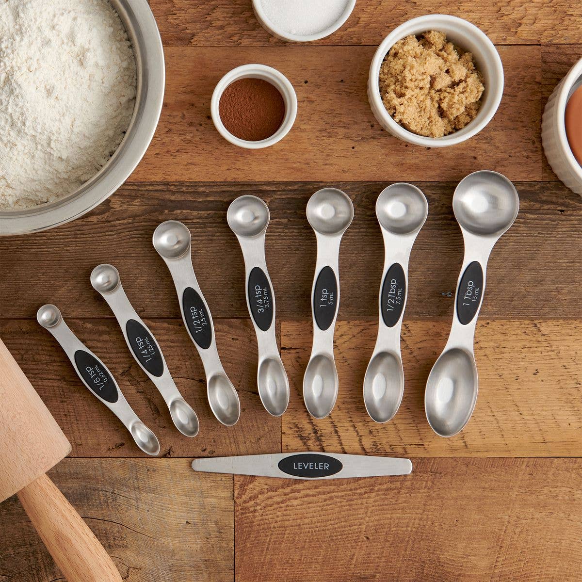 Magnetic Measuring Spoons – Dual-Sided with Leveler HIC - Harold Import Co.