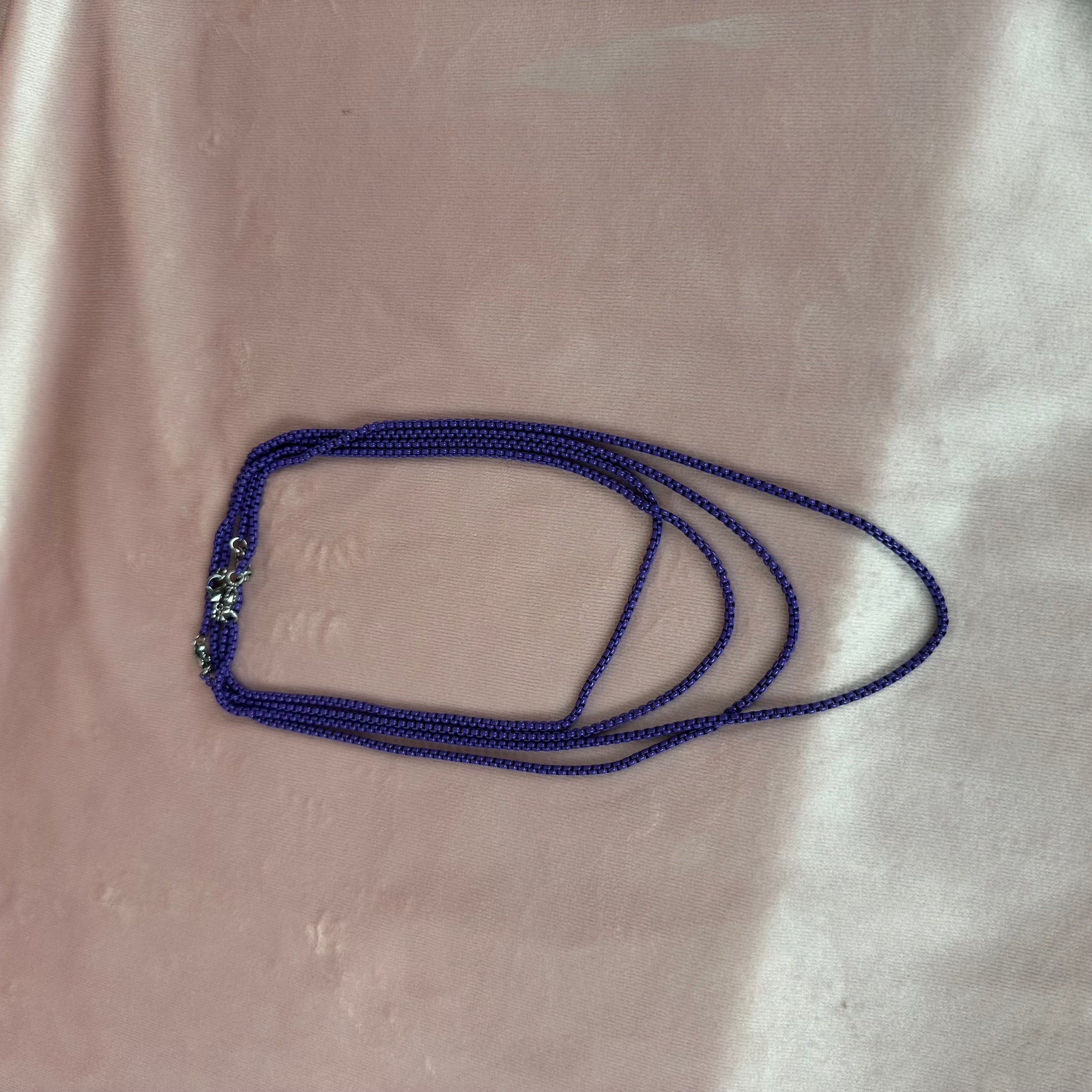 purple enamel chain necklace length