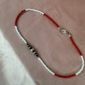 Handmade necklace with Navajo pearls and glass seed beads