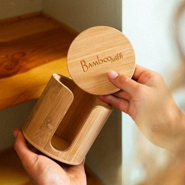 Bamboo Facial Rounds Holder Bamboo Switch