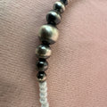 “Handmade necklace with Navajo pearls and glass seed beads”