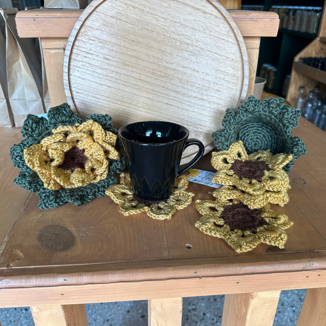 Sunflower coaster set