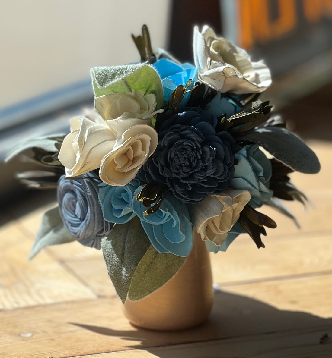 Blue & White Sola Wood Arrangement Captivating Arrangements