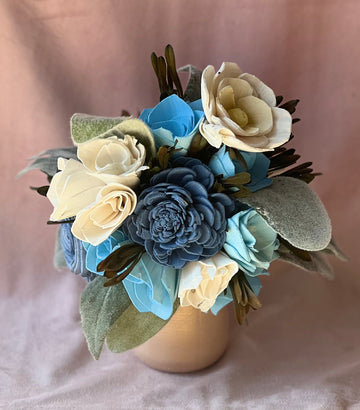 Blue & White Sola Wood Arrangement Captivating Arrangements