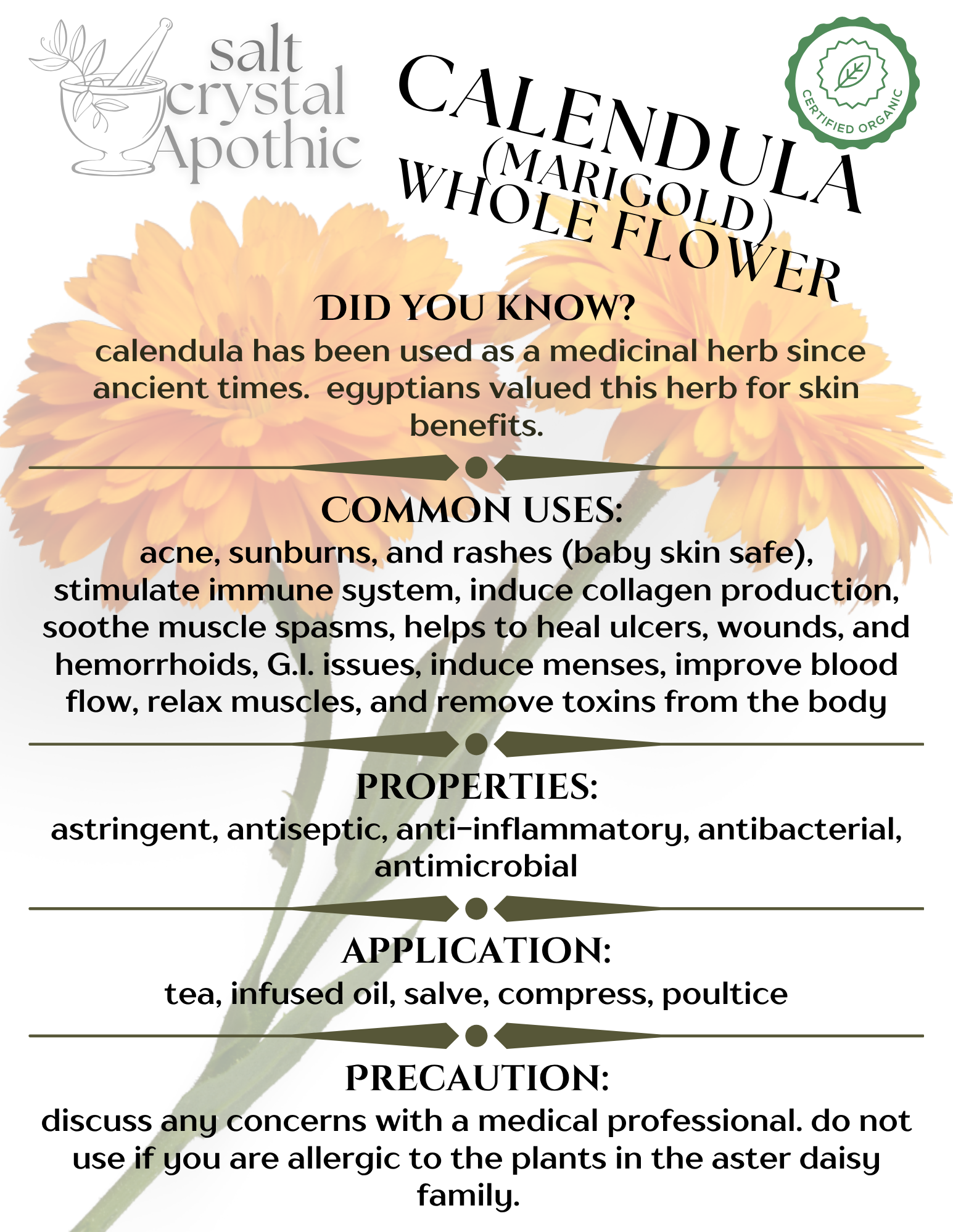 Calendula (Marigold) | Organic, Whole Flowers HerbCo