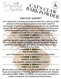 Cat’s Claw Bark | Powder, Wild Crafted HerbCo