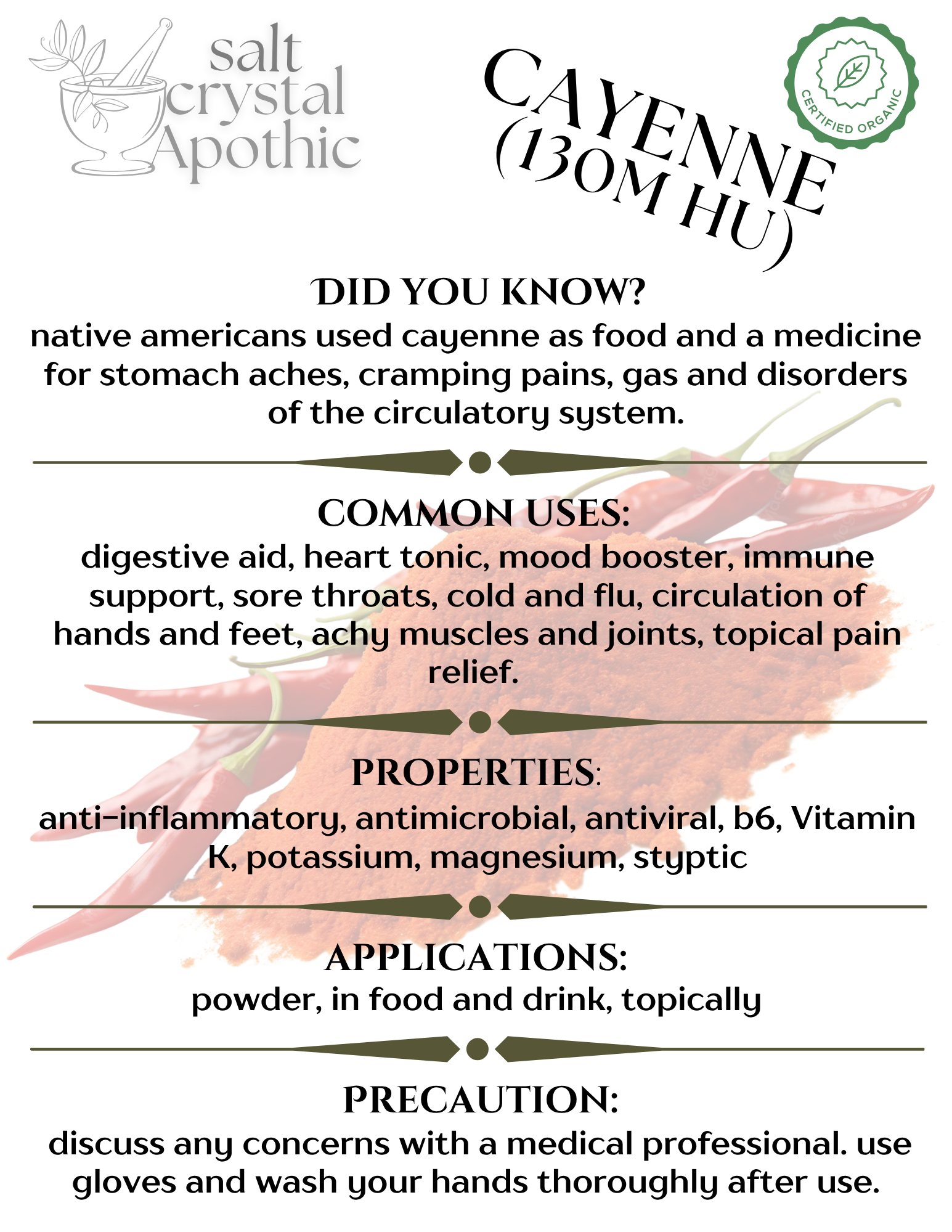 Cayenne Pepper (Ground) | Organic, 130M HU HerbCo