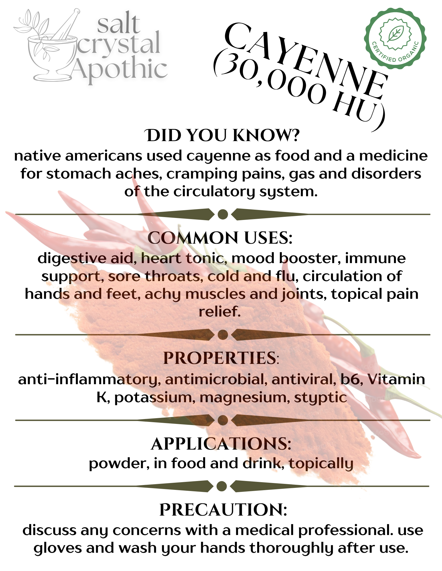 Cayenne Pepper (Ground) | Organic, 30,000 HU HerbCo
