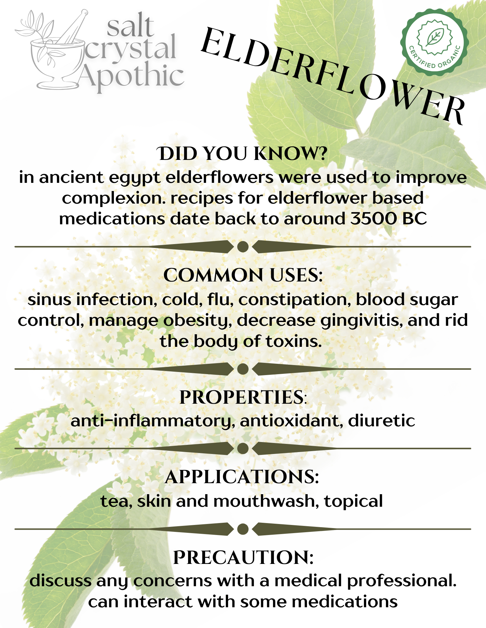 Elderflower | Whole, Organic HerbCo