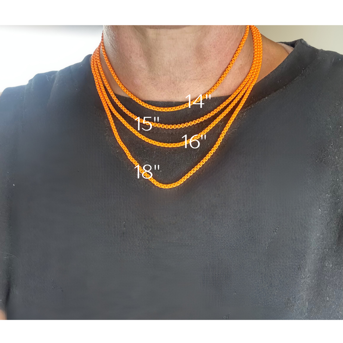 “ enamel chain necklace mulitple length”