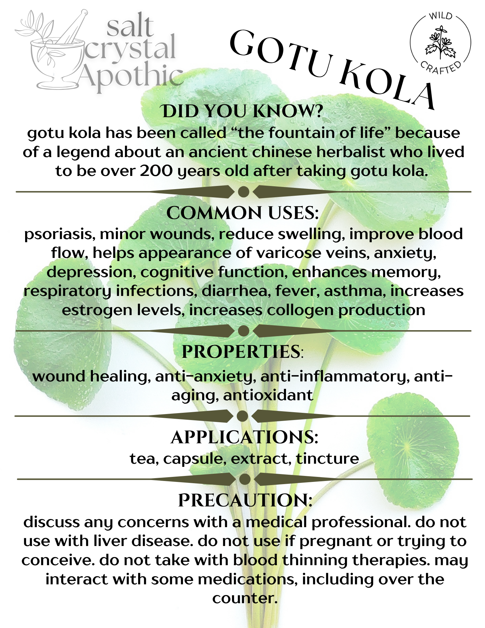 Gotu Kola | Cut & Sifted, Wildcrafted HerbCo