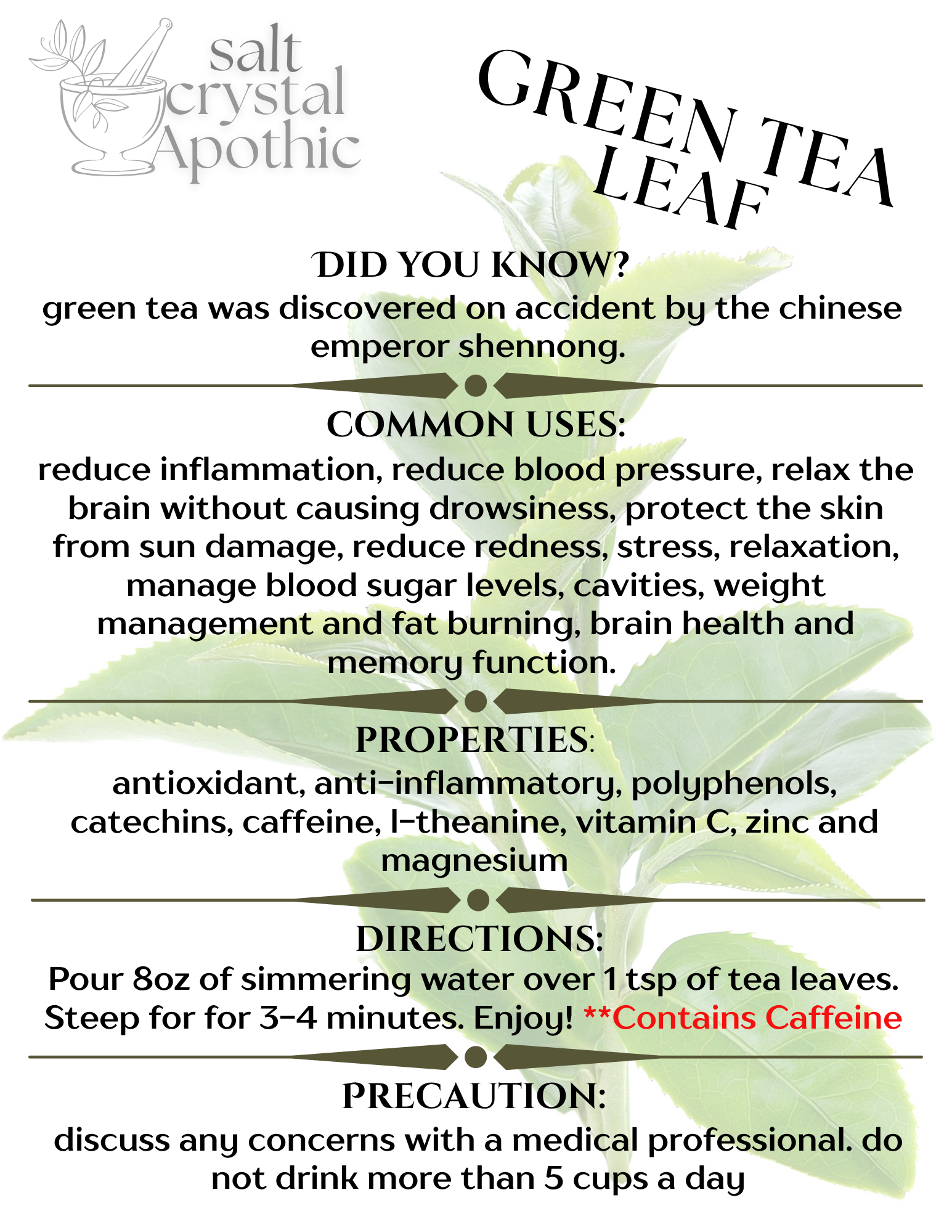 Green Tea Leaf | Cut & Sifted HerbCo