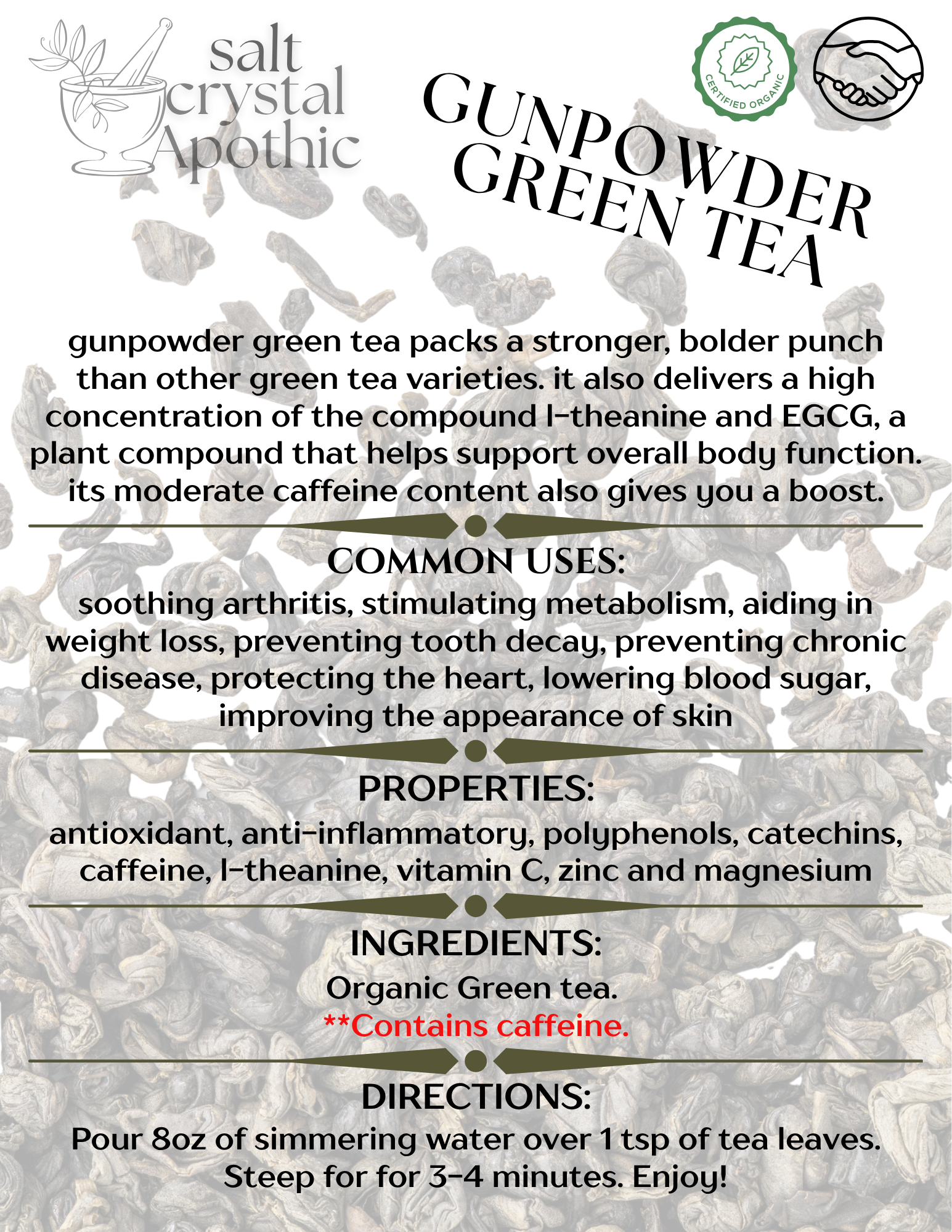 Gunpowder Green Tea | Fair Trade, Organic Starwest Botanicals