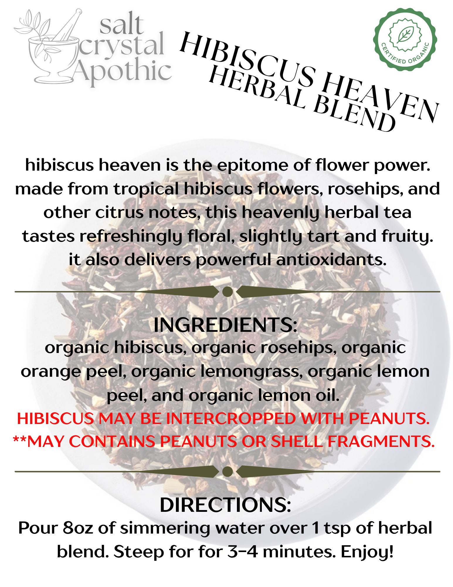 Hibiscus Heaven Herbal Blend | Organic Starwest Botanicals