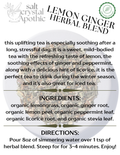 Lemon Ginger Herbal Blend | Organic Starwest Botanicals