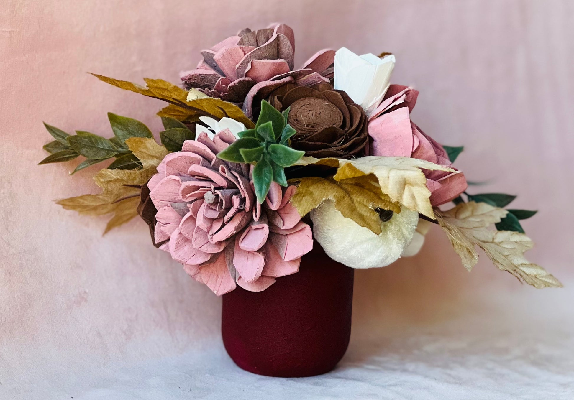 Mauve, Brown, & White Sola Wood Floral Arrangement Captivating Arrangements