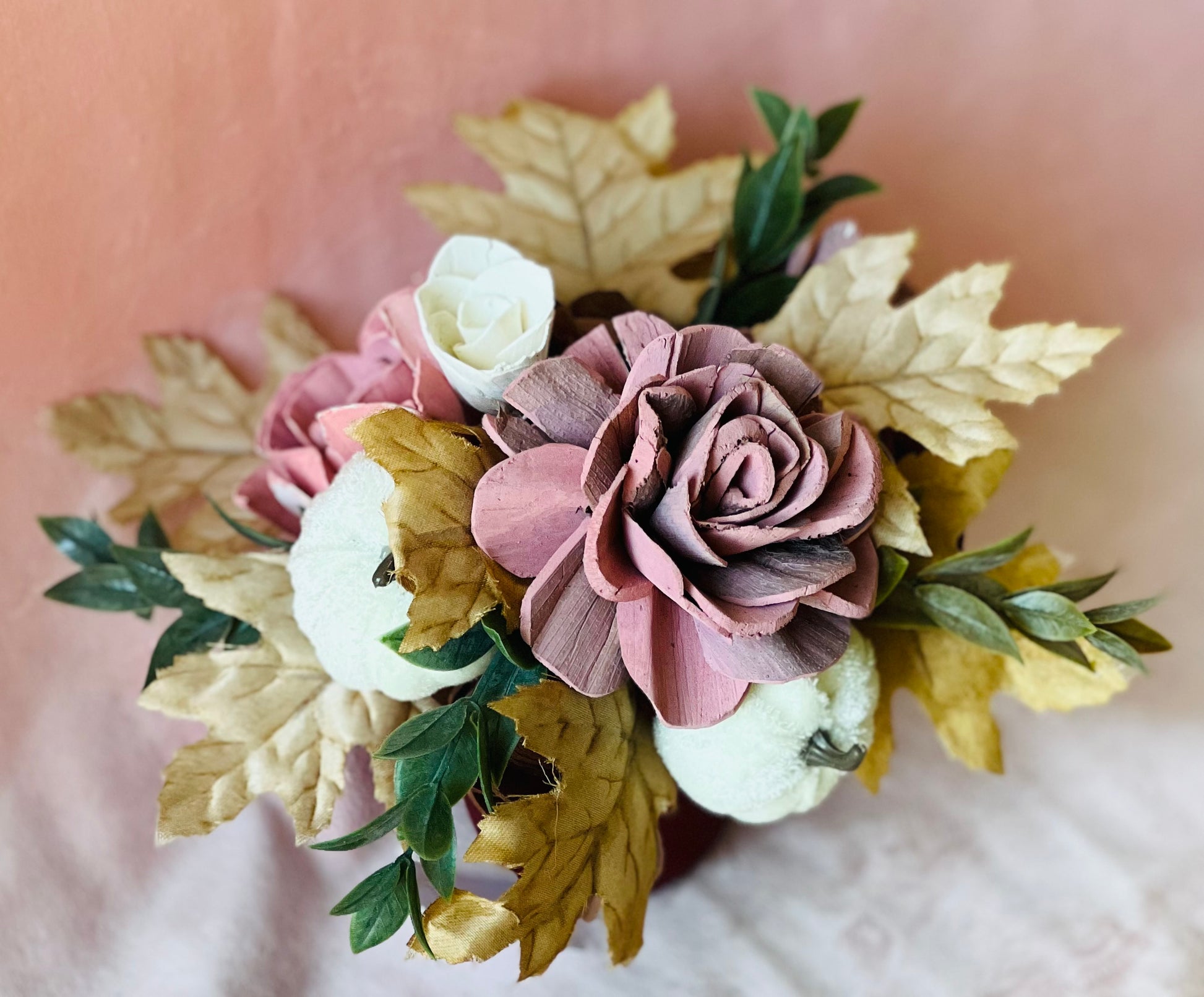 Mauve, Brown, & White Sola Wood Floral Arrangement Captivating Arrangements