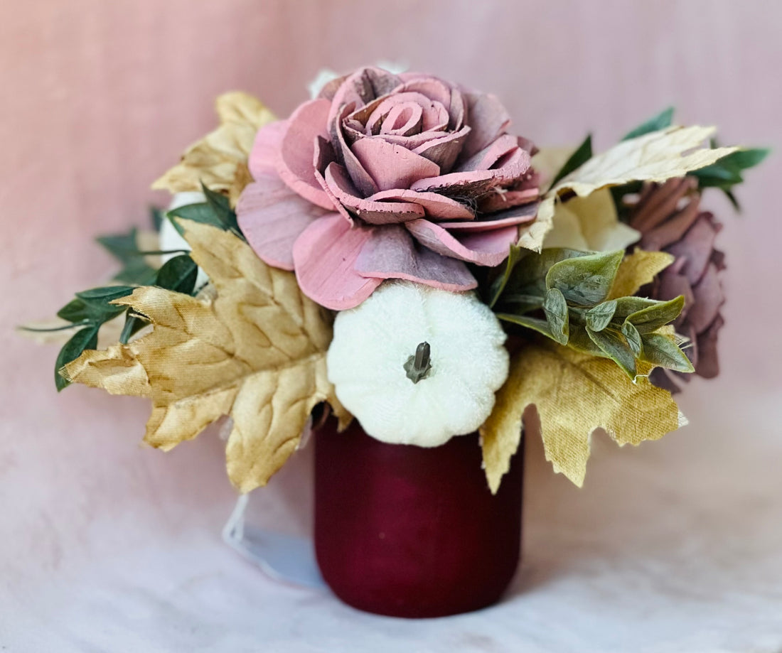 Mauve, Brown, & White Sola Wood Floral Arrangement Captivating Arrangements