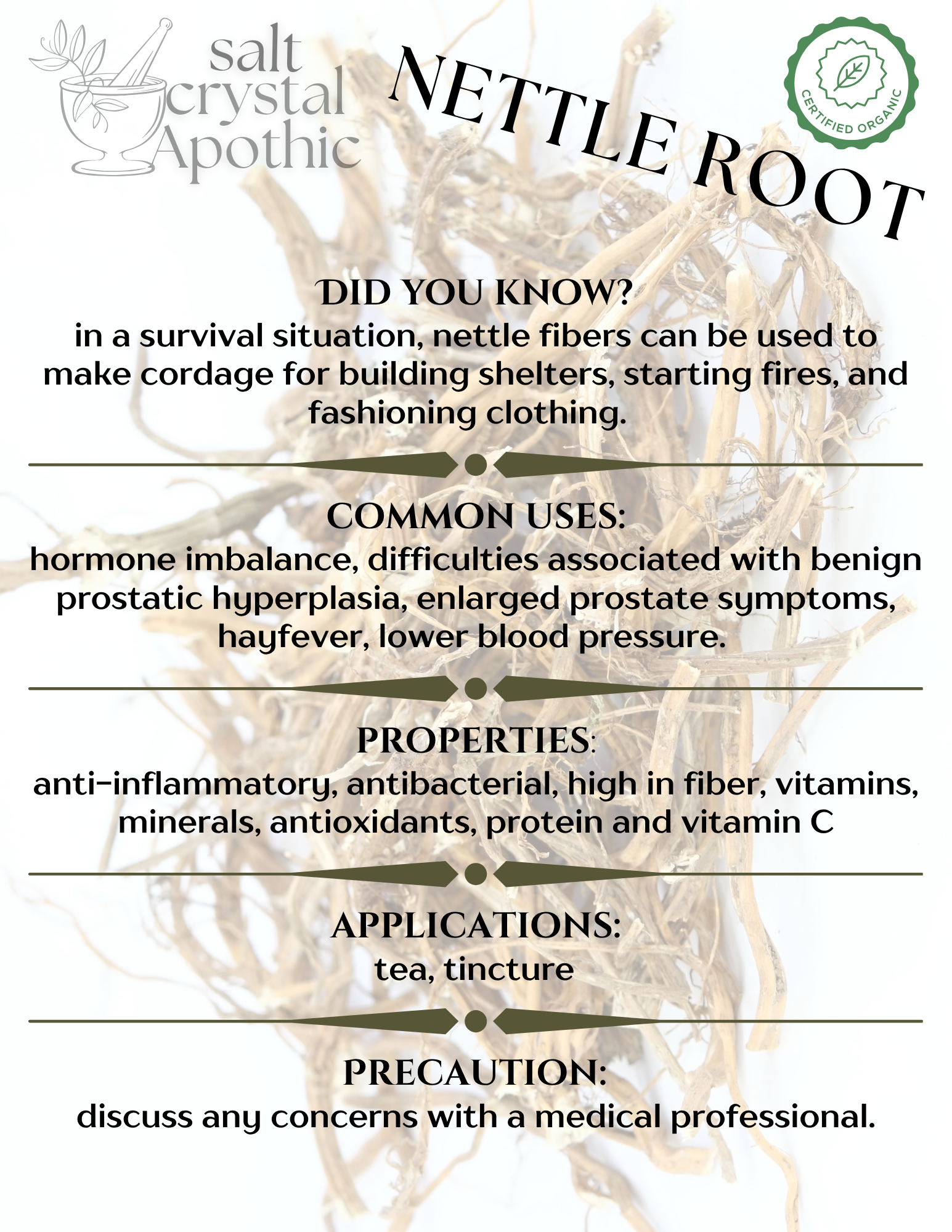 Nettle Root | Cut & Sifted, Organic HerbCo