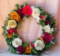 Orange, Pink, & White Sola Wood Wreath Captivating Arrangements