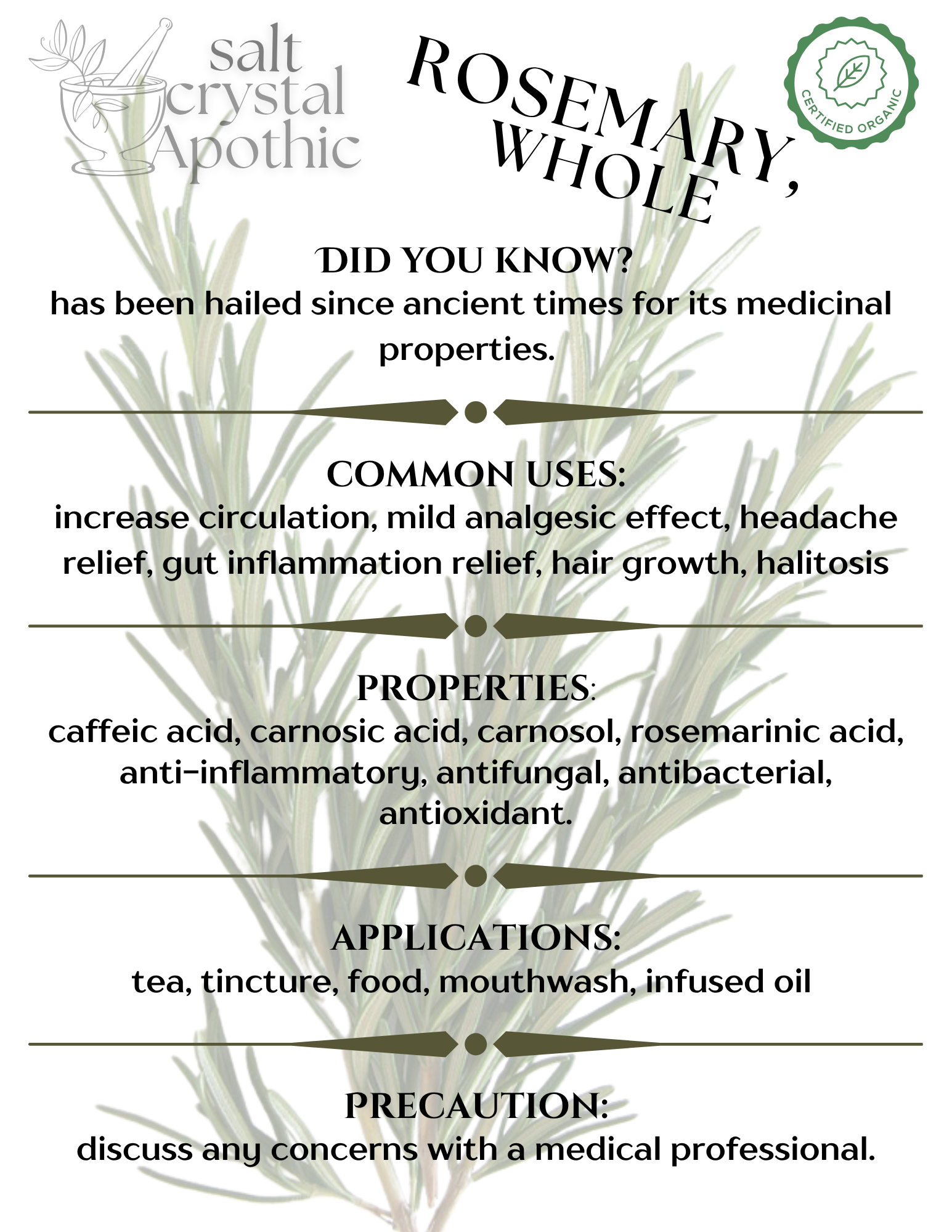 Rosemary Leaf | Whole, Organic HerbCo