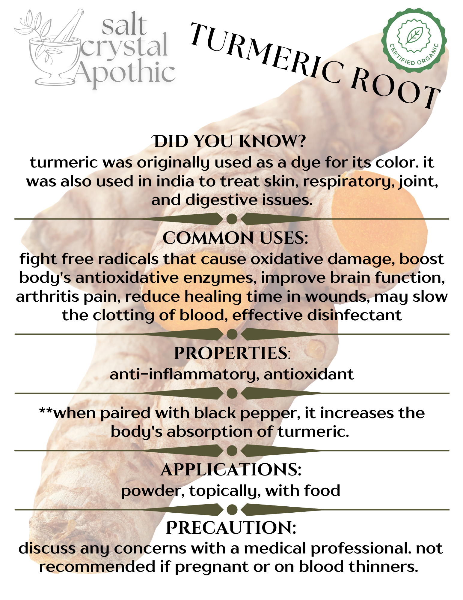 Turmeric Root | Cut & Sifted, Organic HerbCo