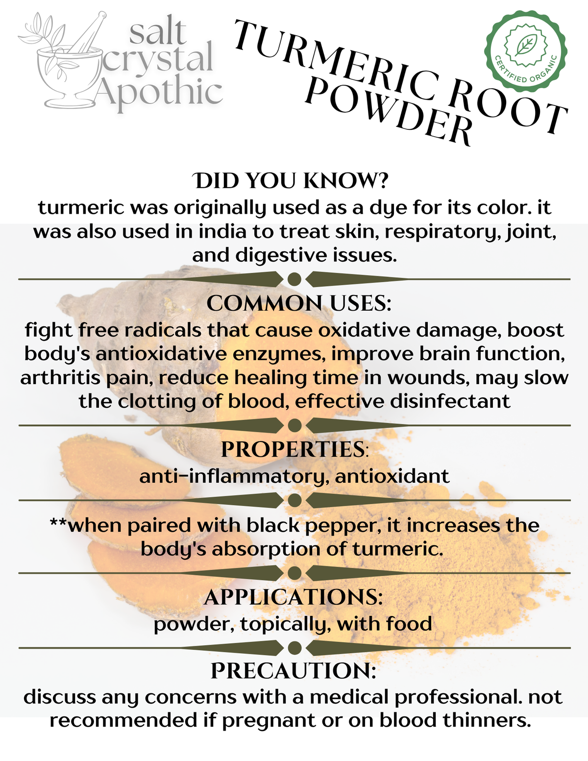 Turmeric Root Powder | Organic HerbCo
