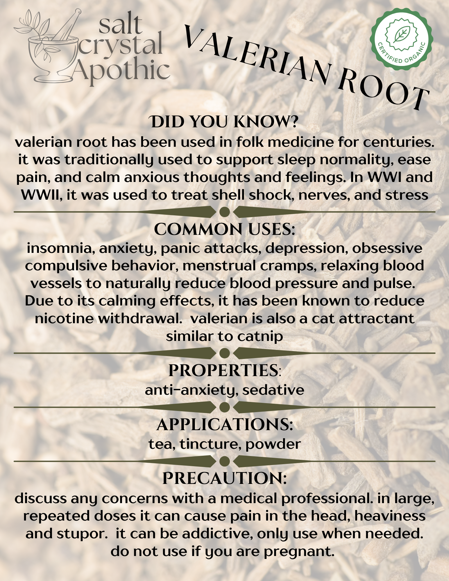 Valerian Root | Cut & Sifted, Organic HerbCo