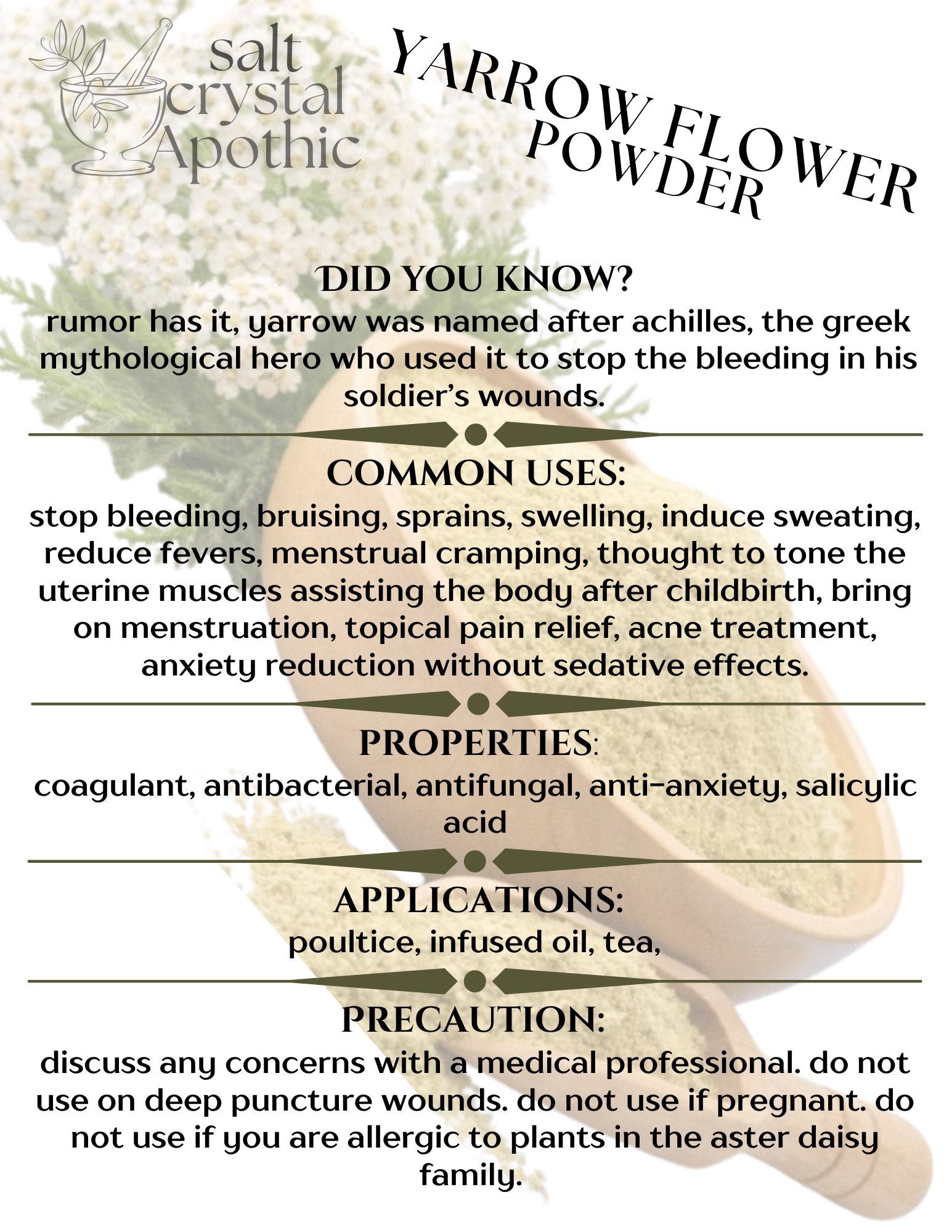 Yarrow Flower & Herb Powder HerbCo